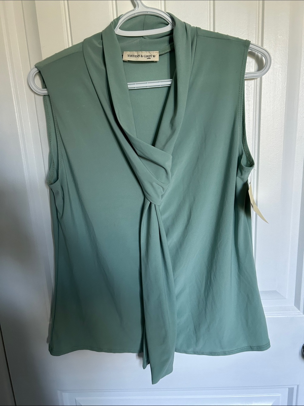 Sage Green Sleeveless Tie-Front Camisole